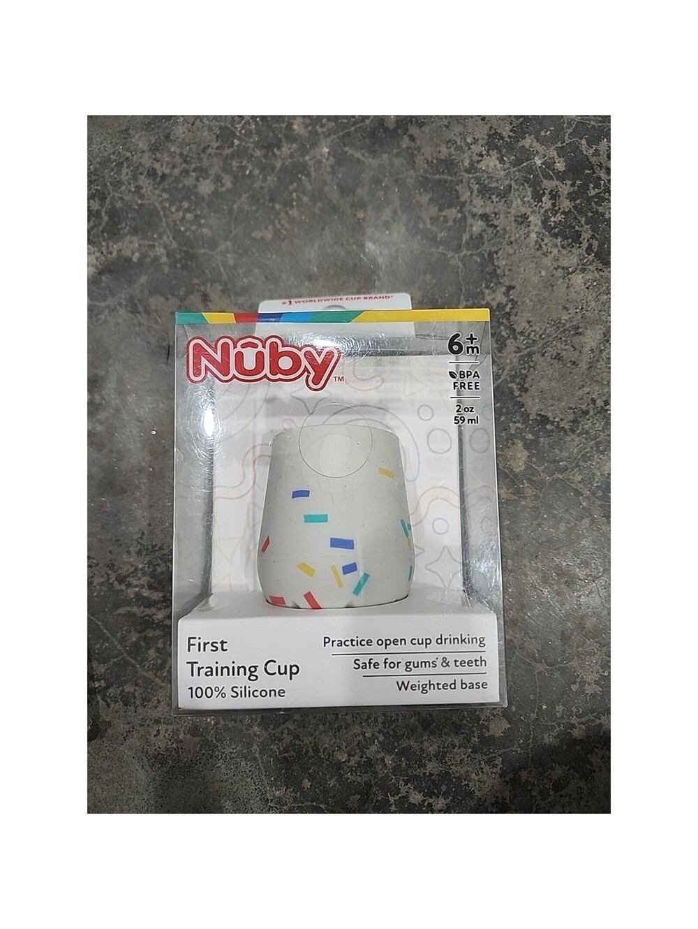Nuby Baby's First Open Training Cup 2 Oz 100% Silicone - BPA Free